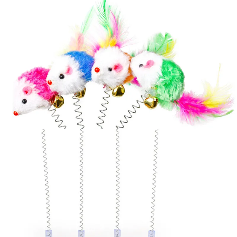 

Funny Cat Toys Elastic Feather False Mouse Bottom Sucker Toys for Cat Kitten Playing Pet Seat Scratch Toy Pet Cat Product