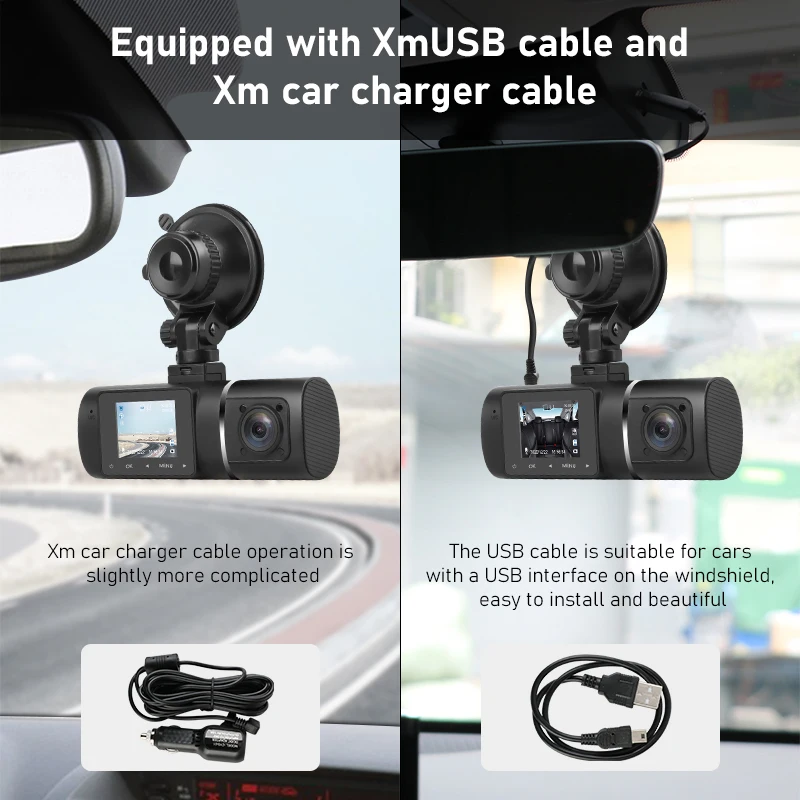 

JMCQ Mini Dash Cam 1.5" Front and Cabin Dual 1080P Car DVR Vehicle Video Recorder with Infrared Night Vision for Taxi Car DVR