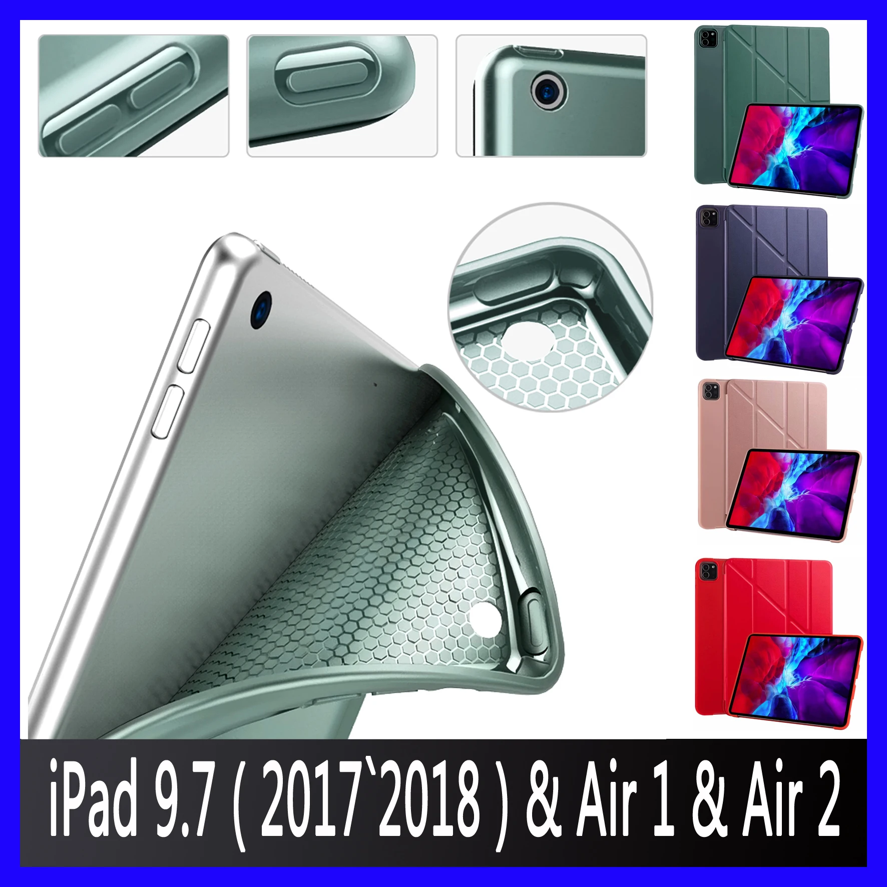 

For New iPad 9.7 Case Air 1/Air 2 PU leather Soft Cover Case 5th 6th 2017 2018 (A1822 A1823 A1893 A1954 A1566 A1567 A1474 A1475)