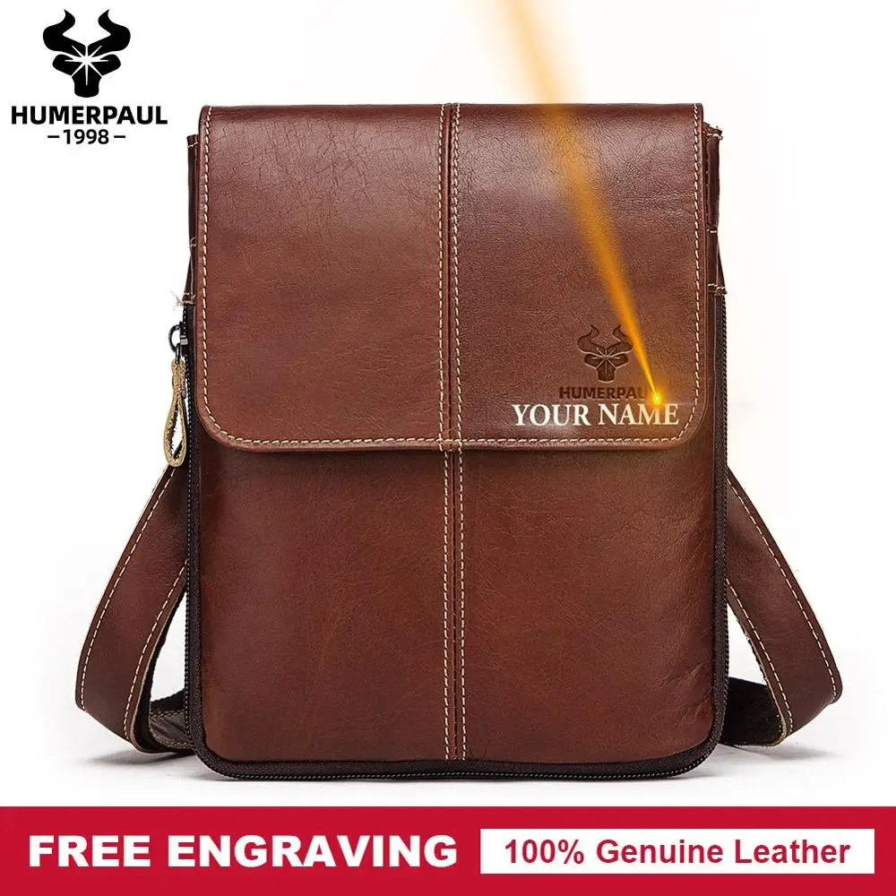 2019 известный бренд кожаная мужская сумка Повседневная Деловая мессенджер