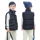 Модный зимний детский хлопковый жилет для малышей, осенняя однотонная безрукавка с карманами для мальчиков, детские пальто без рукавов, Детская верхняя одежда