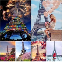 5d diy diamond painting kits full round with ab drill paris tower embroidery mosaic landscape picture of rhinestones decor gift