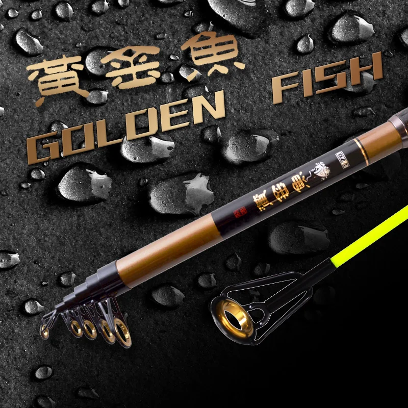 

Jinsong Golden Fish Super Stiff Bolognese Extra-Fast Carbon Telescopic Fishing Rods 2.1m2.4m2.7m3m3.6m Sea Rock Rod Light Weight