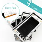 Abonnie матовая легкая вентилятор для наращивания 4 лотки 0,05 0,07 кисть из меха норки, оптовая продажа ресниц для наращивания 8-18mm метка частного назначения объем ресниц лоток 1s автоматические вентиляторы