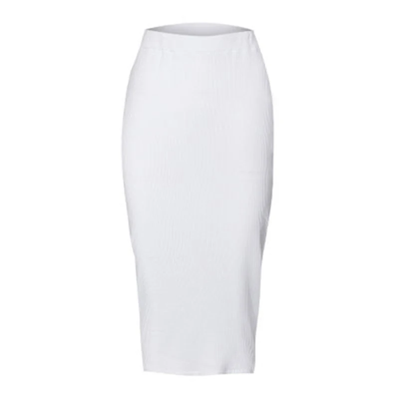 

Spring Autumn Women Bodycon Long Skirt Fashion Casual Knitted Slim Bag Hip Skirt Sexy Black White High Waist Party Pencil Skirts