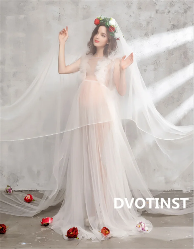 Dvotinst реквизит для фотосессии платья беременных платье сетчатая перспектива