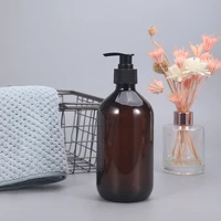 10pcs 500ml plastic pump bottle for shampoo conditioner dark brown pet lotion storage bottles bathroom organizer