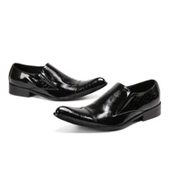 summer mens dress shoes black patent leather classic pointed toe loafers business office leather shoes