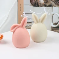 new cute vertical rabbit ears soy wax candle silicone mold love you gesture eggshell shaped soap mould scented making supplies