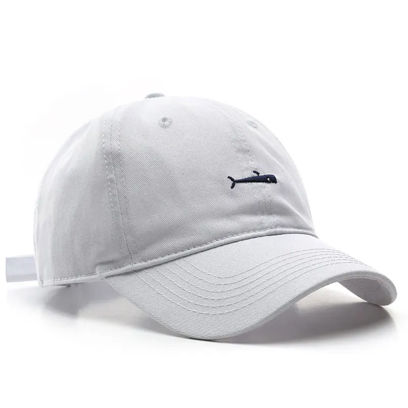 

Embroidered Fish Adjustable Baseball Caps Casual Solid Color Cotton Curved Sun Visor Hats Men Women Fashion Sun Hat