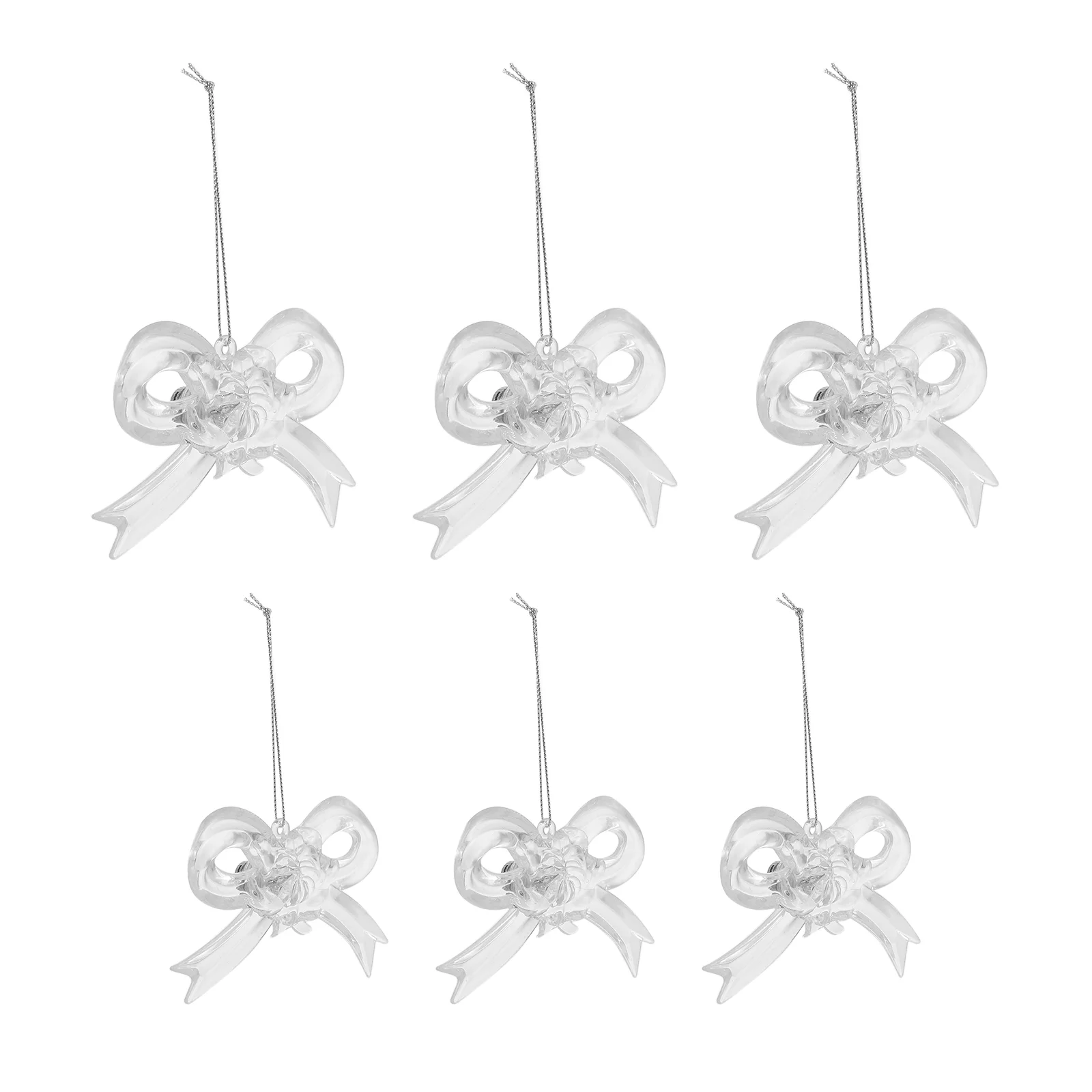 

6 шт. Рождественский пластиковый светодиодный светильник, Рождественский светящийся бант, подвески, украшения для вечеринки