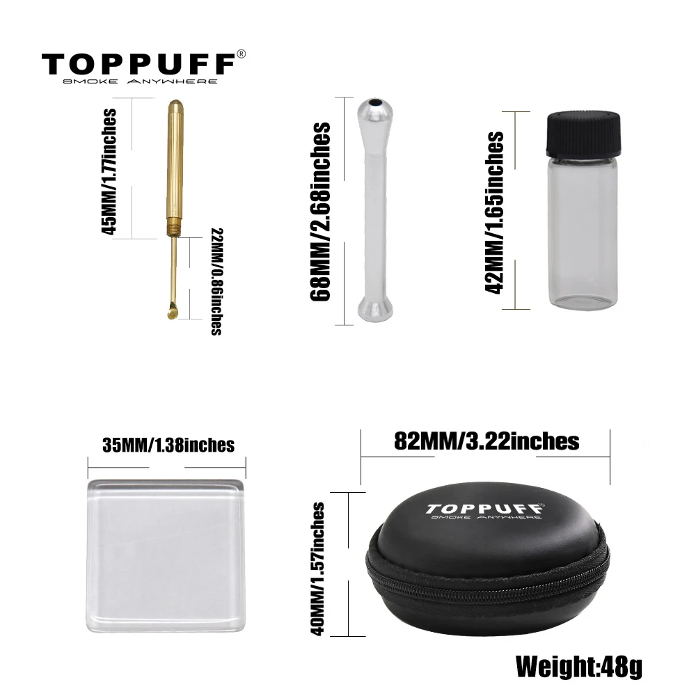 Набор для табака TOPPUFF латунная ложка алюминиевая трубка стеклянное стекло