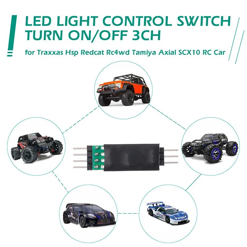 For Traxxas Hsp Redcat Rc4Wd Tamiya Axial Scx10 D90 RC Car Vehicle LED Lamp Light Control Switch Panel System Turn On/Off 3CH | Игрушки и
