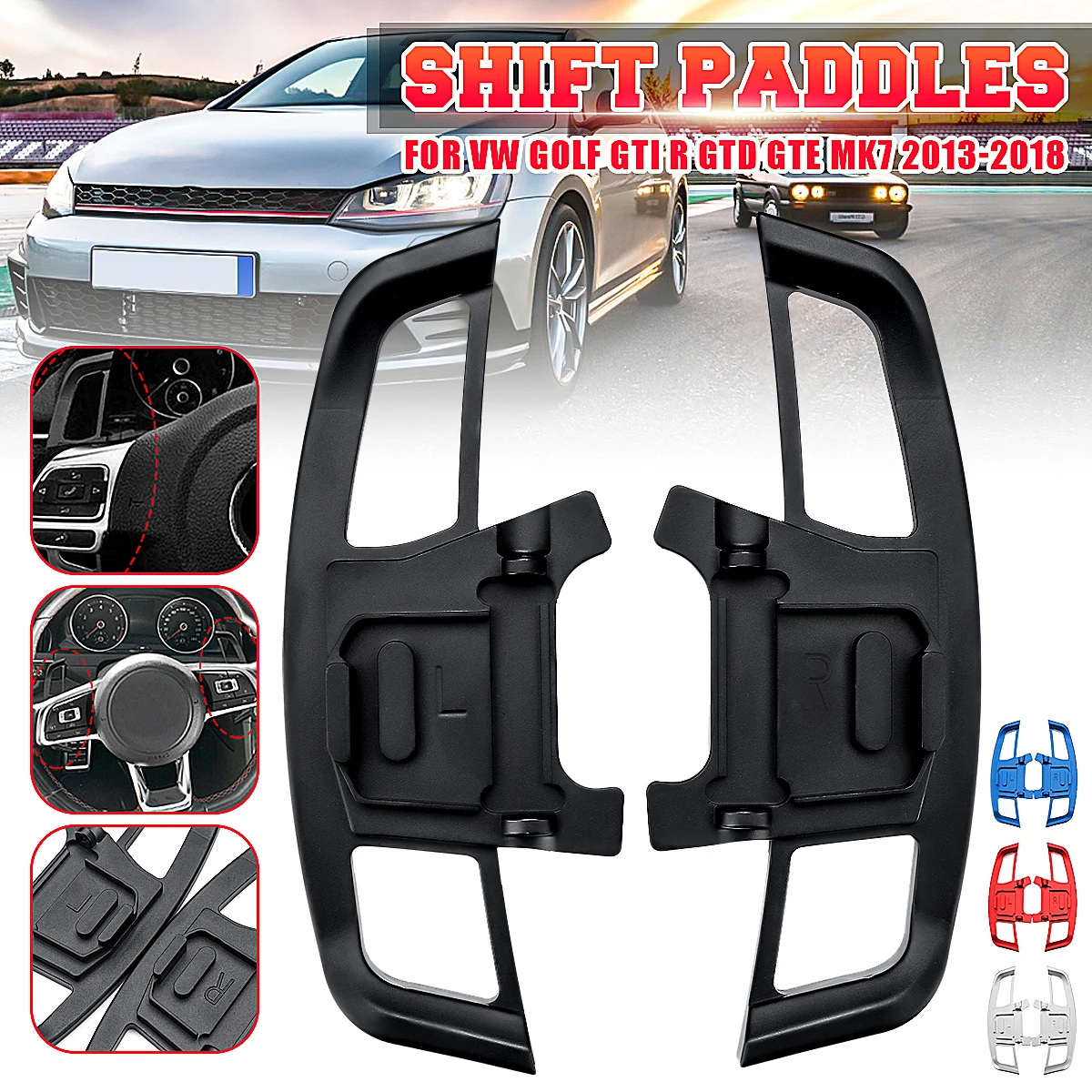 

Pair Car Steering Wheel Shift Paddle DSG Gear Shifter Paddle Extension For VW GOLF MK7 GTI R GTD GTE 7 2014-2019