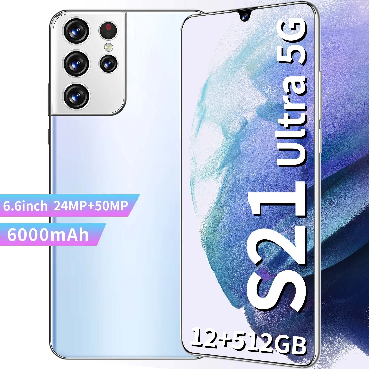 

Global Version Galxy S21 Ultra 5G 12 512GB Smartphone 10 Core 24+50MP Camera 6.6" Screen Mobile Phone 6000mAh Battery Face ID