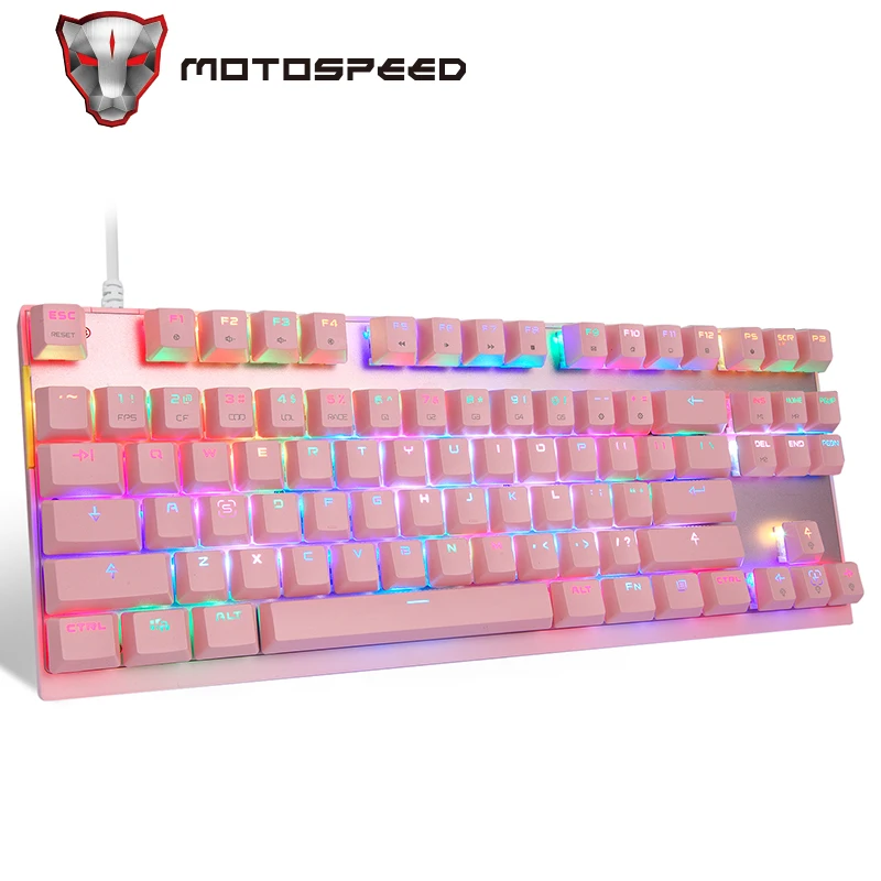 Игровая механическая клавиатура Motospeed CK82 с RGB светодиодный светкой Проводная