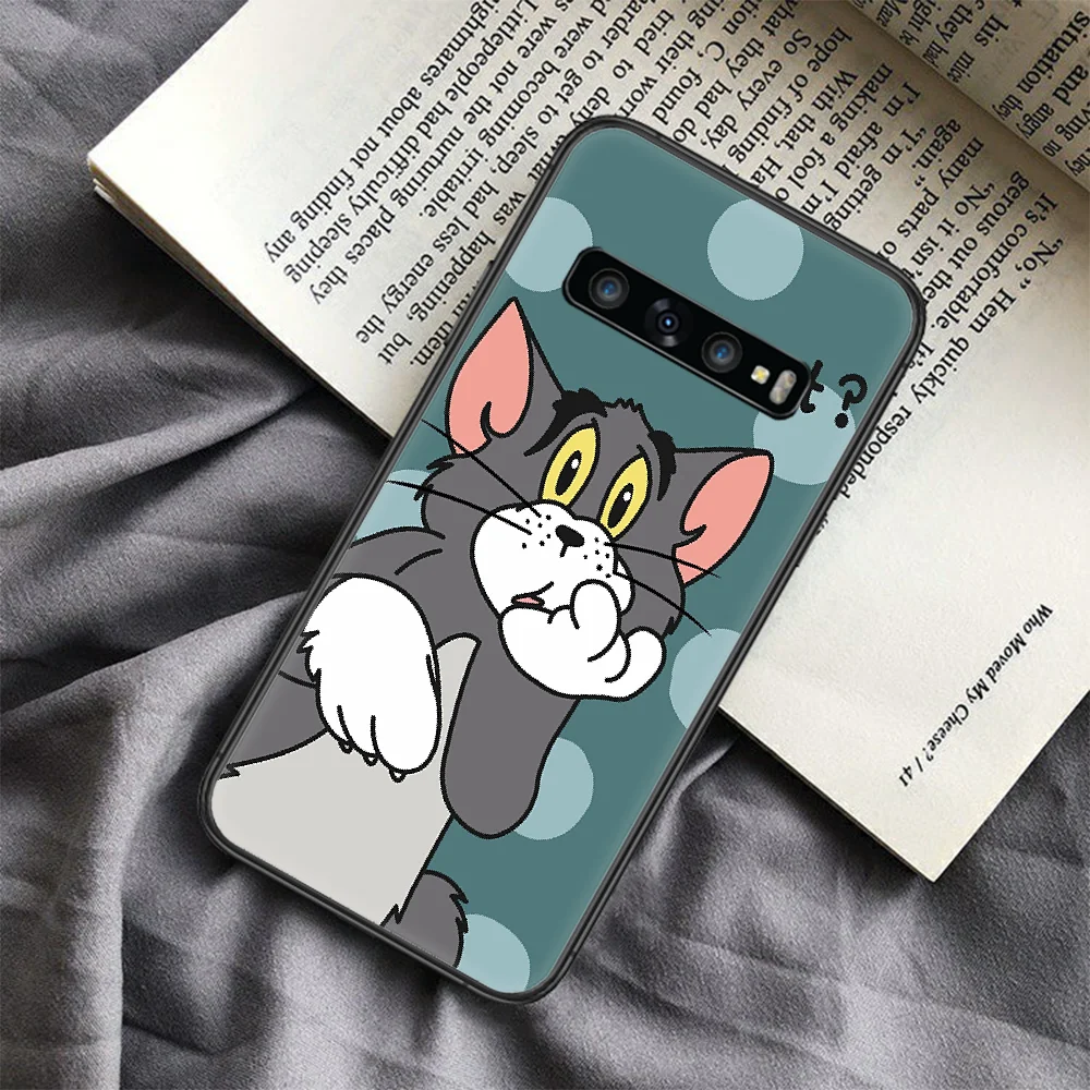 

Cat And Mouse Tom Jerry Phone Case For Samsung Galaxy Note S 8 9 10 20 Plus E Lite Uitra black Funda Trend Coque Soft Shell