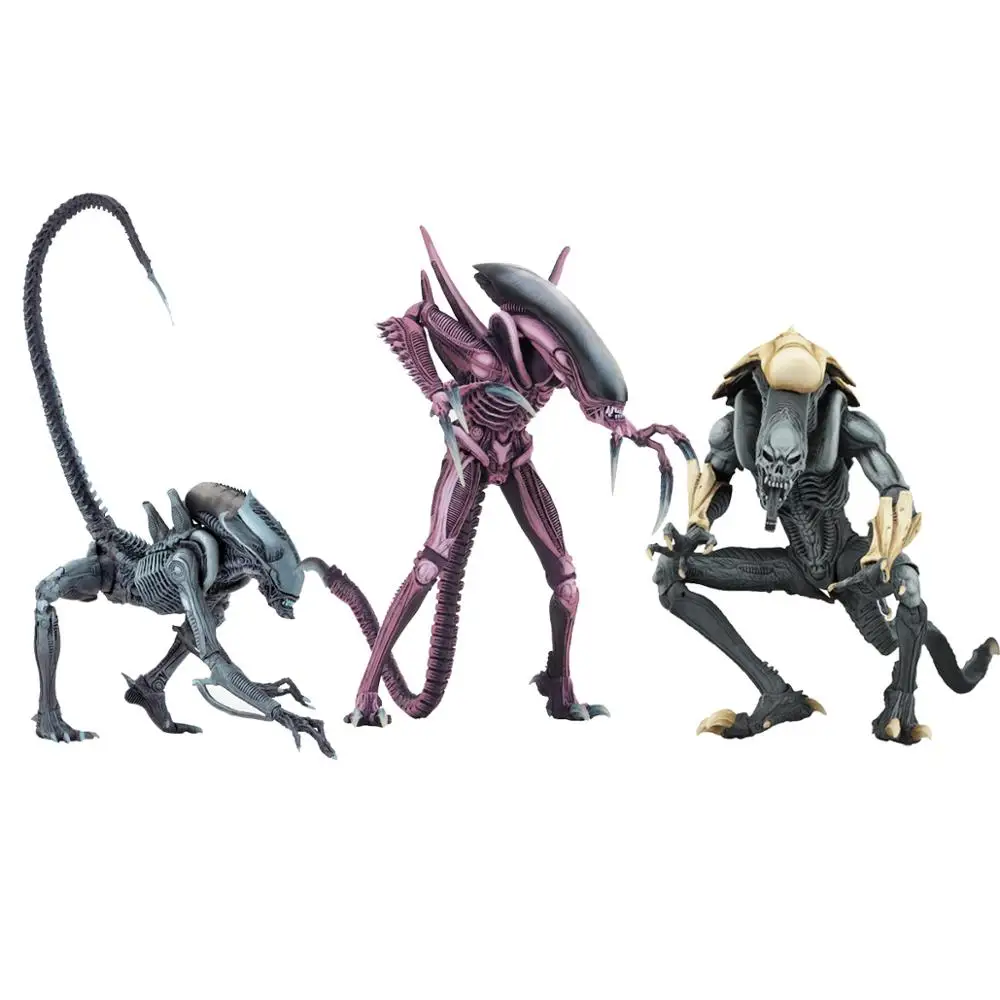 

NECA Alien vs. Predator Collectible Model Toys Action Figure Toys 3 Different Alien Statue Collection Model Decoration