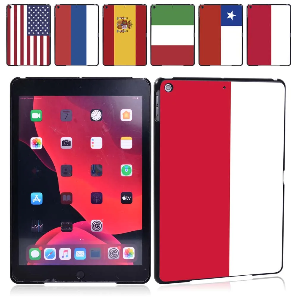 

National Flag Pattern Tablet Hard Shell Case Fit Apple IPad 8 2020 8th Generation 10.2 Inch Anti-fall Plastic Case + Stylus