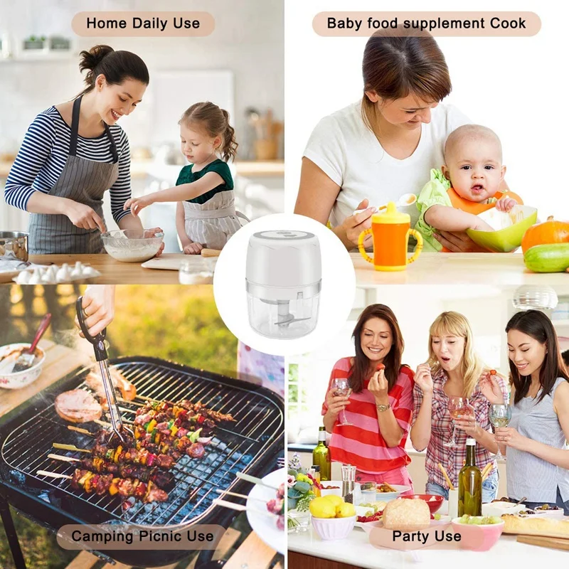 

400ML Electric Mini Food Chopper Wireless Portable Garlic Grinder Multifunctional Slicer Processor for Vegetables