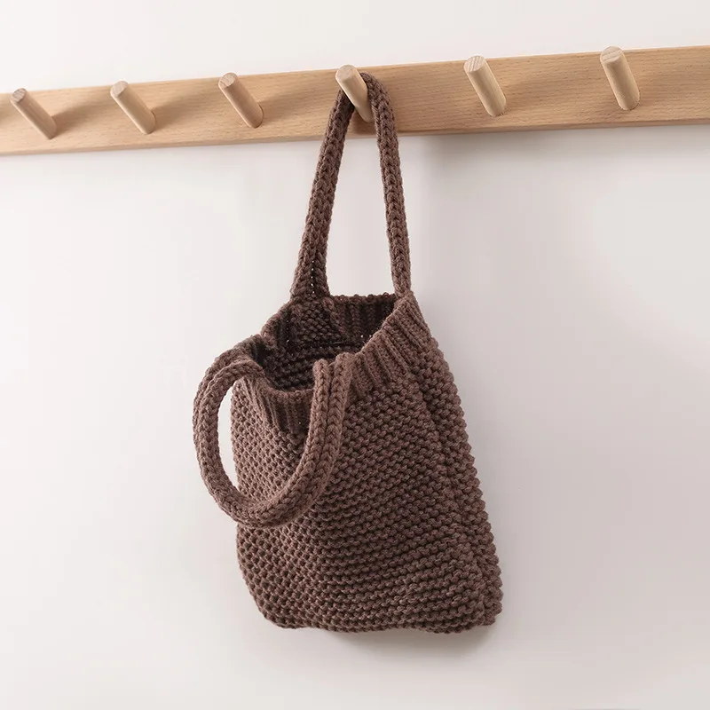 

Ladies Totes Handbag Crochet Bag Women Girl Bags 2021 New Knitting Woolen Woven Knitted Bag Handbags Fashionable Simple