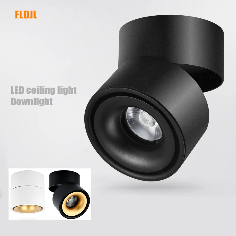 $14.57 Dimmable LED ceiling light AC85-240V 8W 10W 12W 15W LED surface mounted ceiling light foldable and 360 degree rotatable COB spot