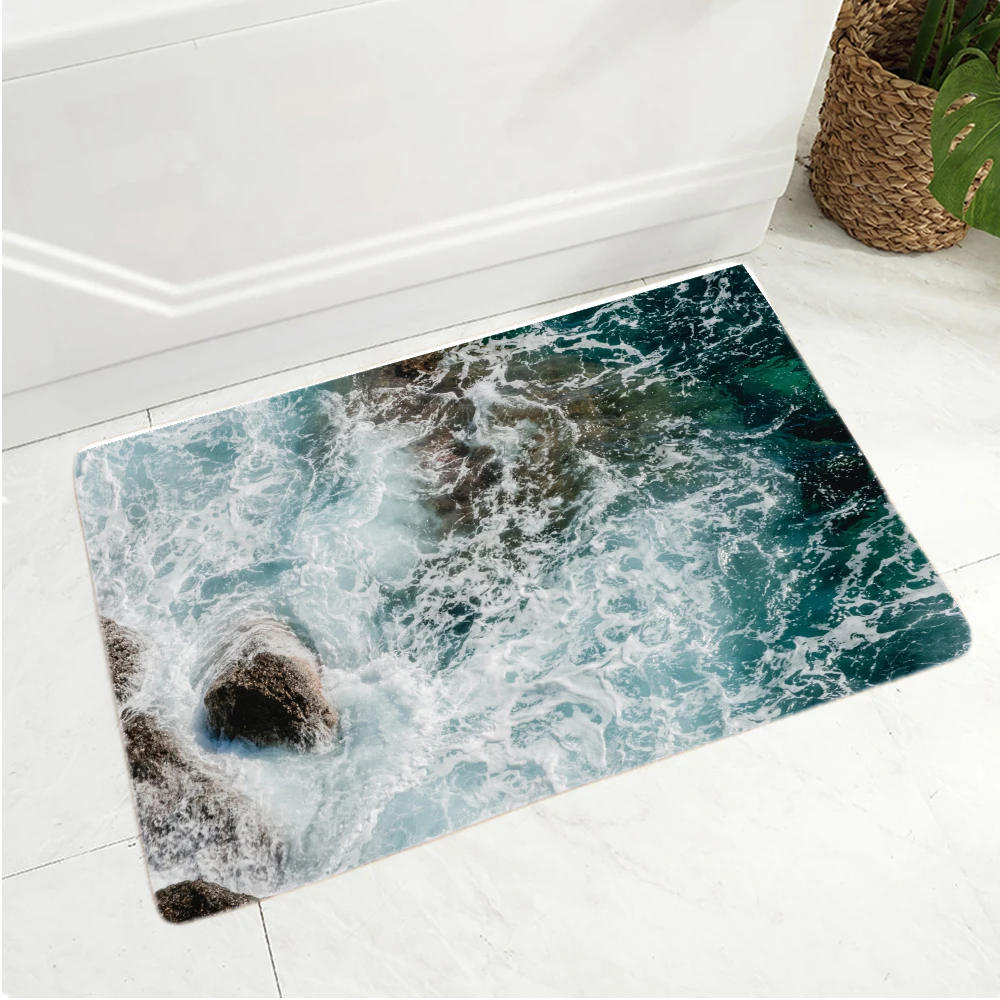 

Marble Printed 40*60cm Kitchen Entrance Door Mat Coral Velvet Carpet Doormat Indoor Floor Mats Colorful Anti-Slip Rug