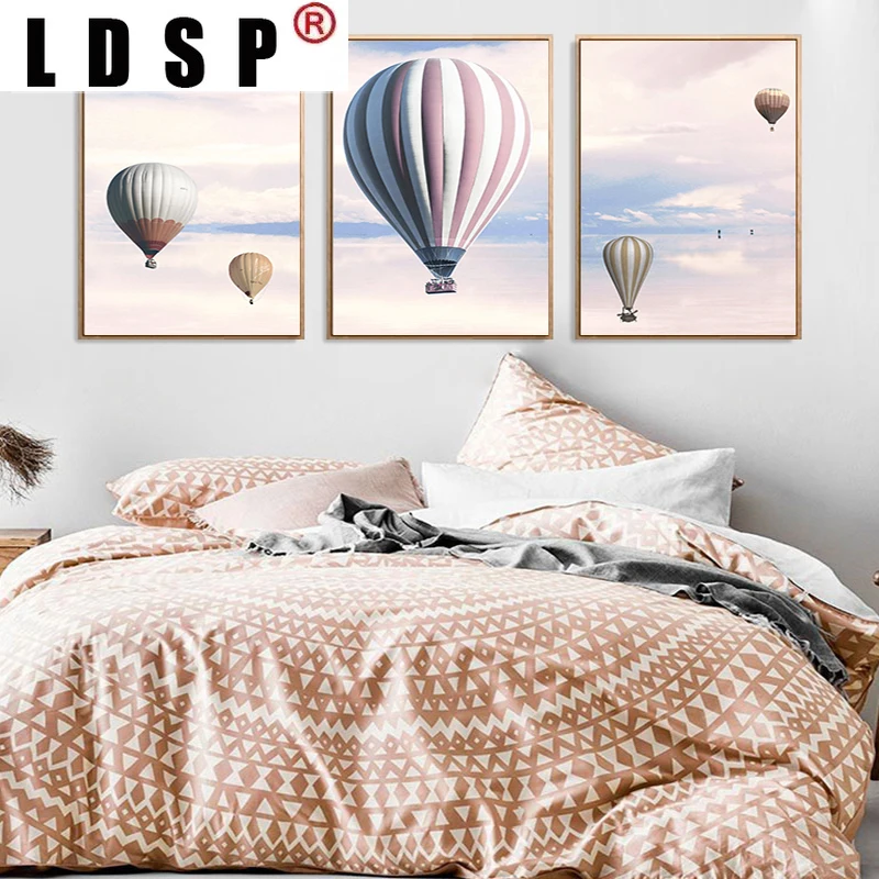 ЛДСП на воздушном шаре розовый Картина холсте с изображением неба плакат Wall Art