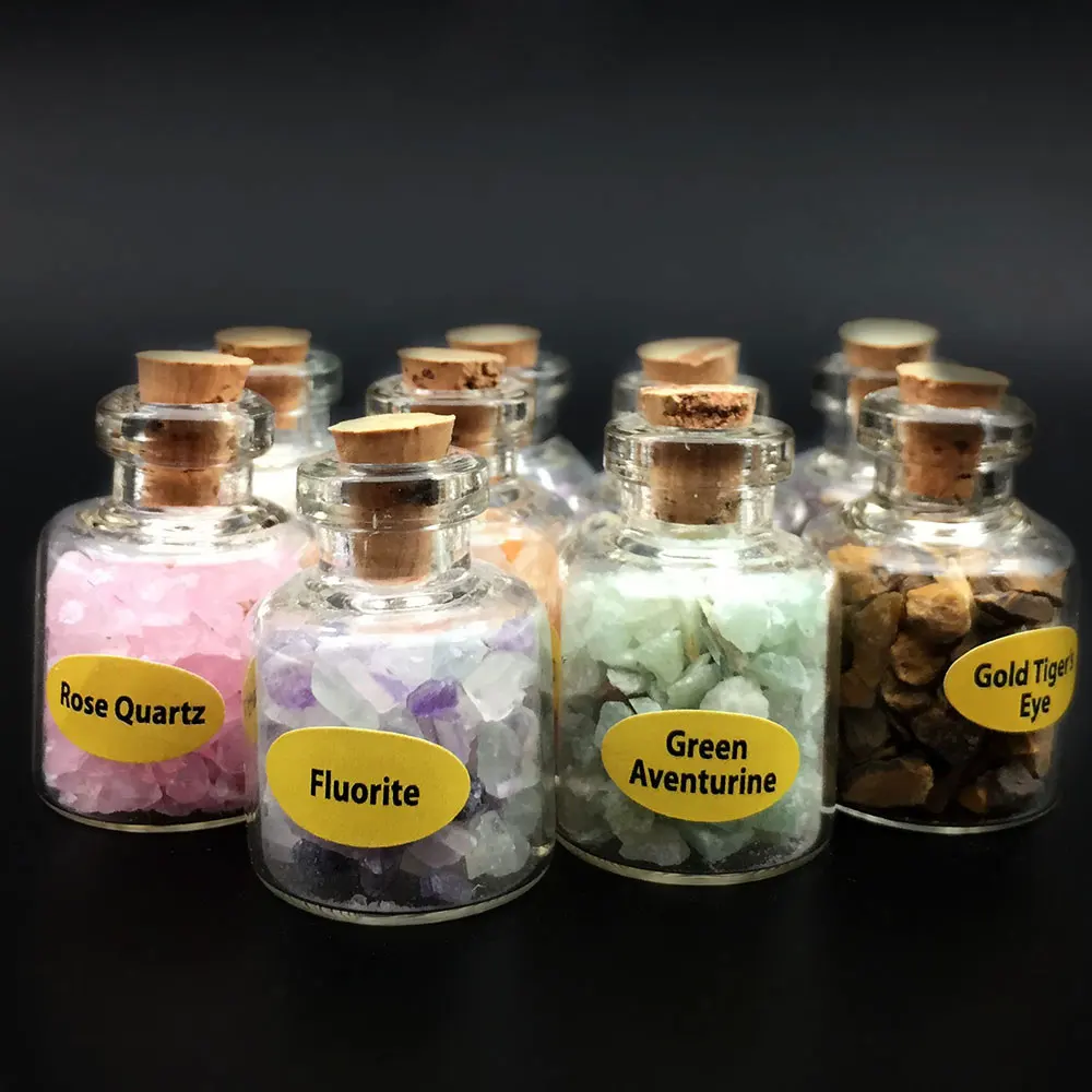 9 шт./компл. мини бутылочки из камней Натуральный Полудрагоценный кристалл