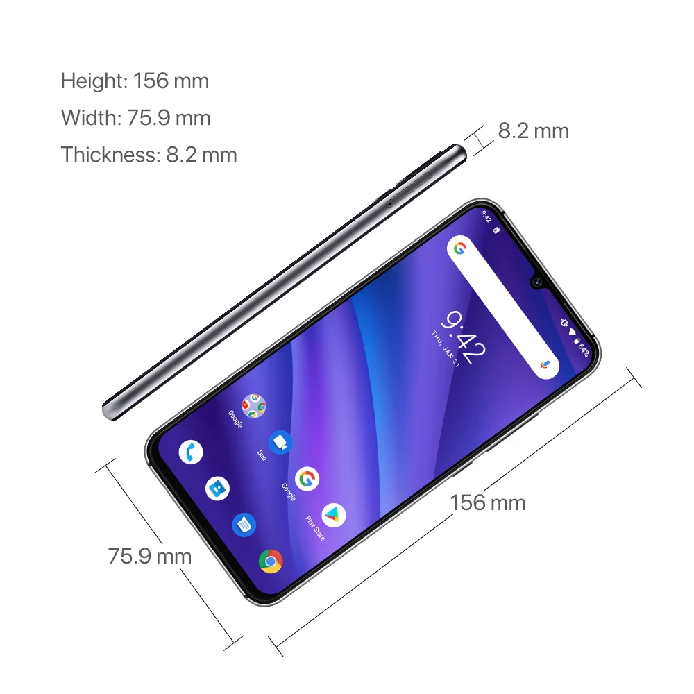 UMIDIGI A5 PRO Android 9 0 4 Гб + 32 ГБ глобальная полоса 16 МП тройная камера Восьмиядерный 6 3 '
