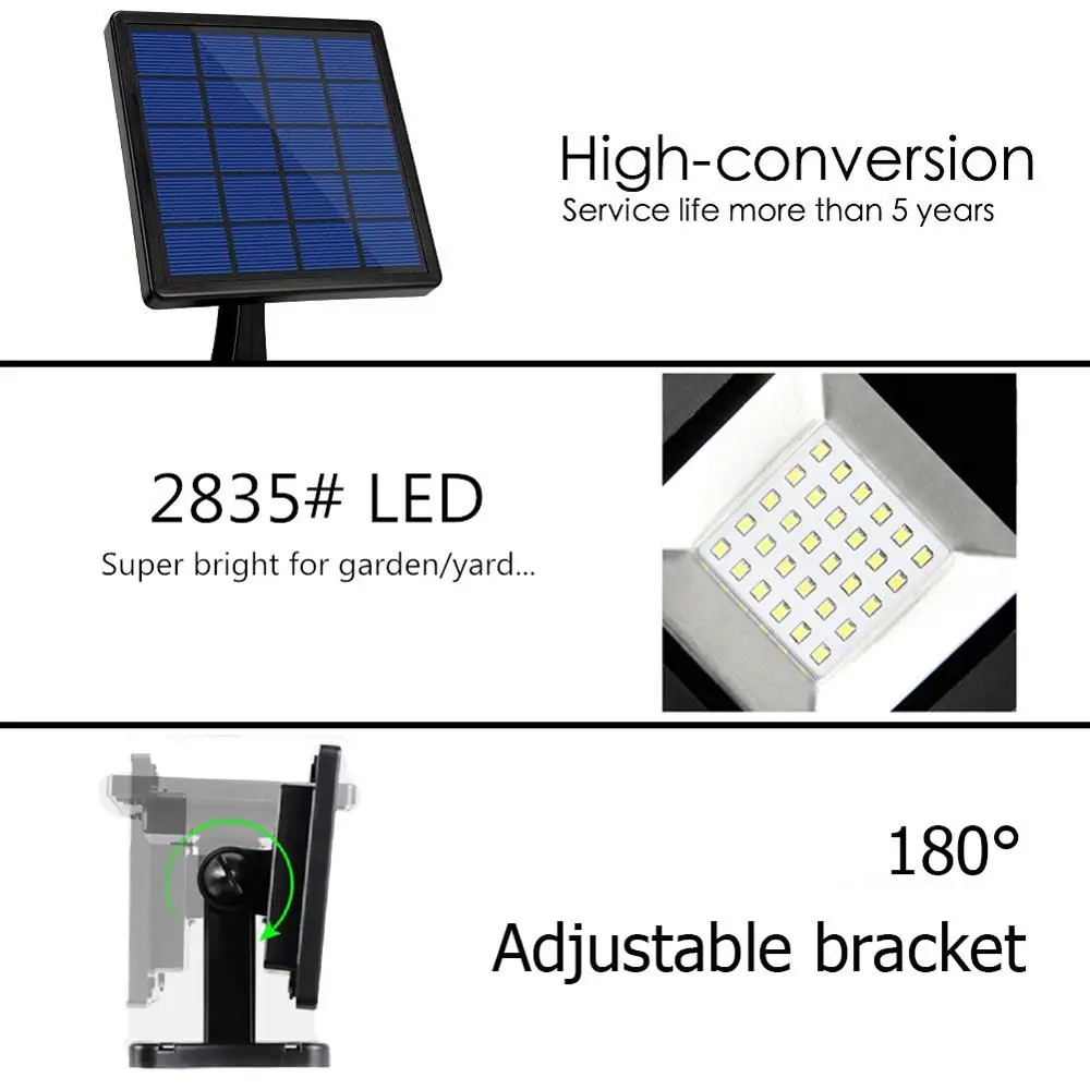 30 светодиодный солнечный прожектор светильник 3 метровый шнур Солнечный