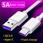 USB-кабель для быстрой зарядки, 5 А, Type-C, кабель для передачи данных для OPPO Reno 6 5 4 3 Pro + 2 Z A74 A94 5G A73 A53 3,0 A52 A72 A92 S