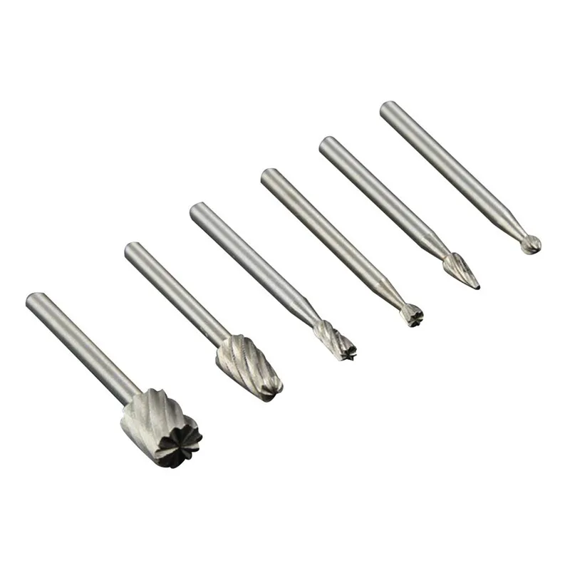 

6Pcs Routing Router Bits Burr Rotary Engraving Woodworking Grinder Milling Tool