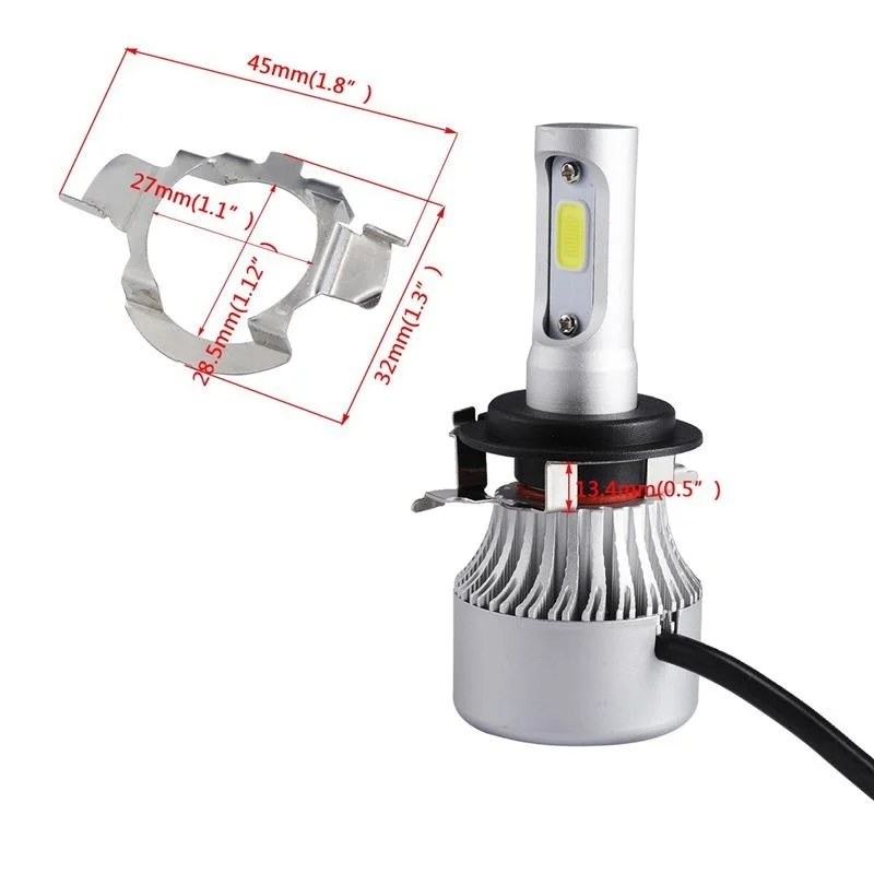 

1Pair 2pcs of H7 LED Headlight Bulbs Adapter Retainer Holder for Mercedes - Benz B - Class / C - Class / ML Class /Ford Silver