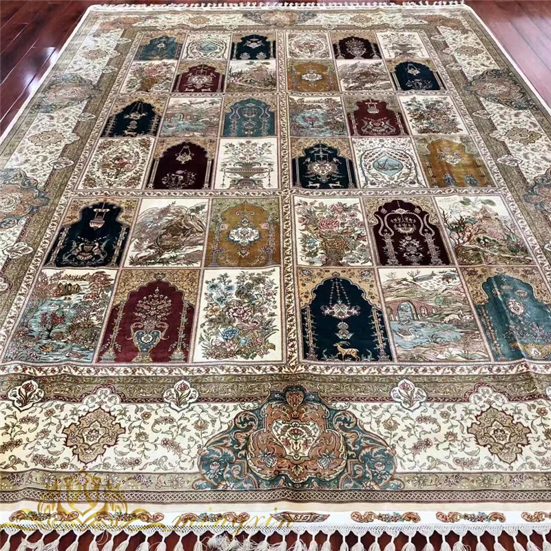 Goede 8.2 'X 11.48' Handgeknoopte Tapijt Voor Woonkamer Zijden Kleed Dikke Tapijten Slaapkamer Decor Karpetten Anti-Slip Vloermat