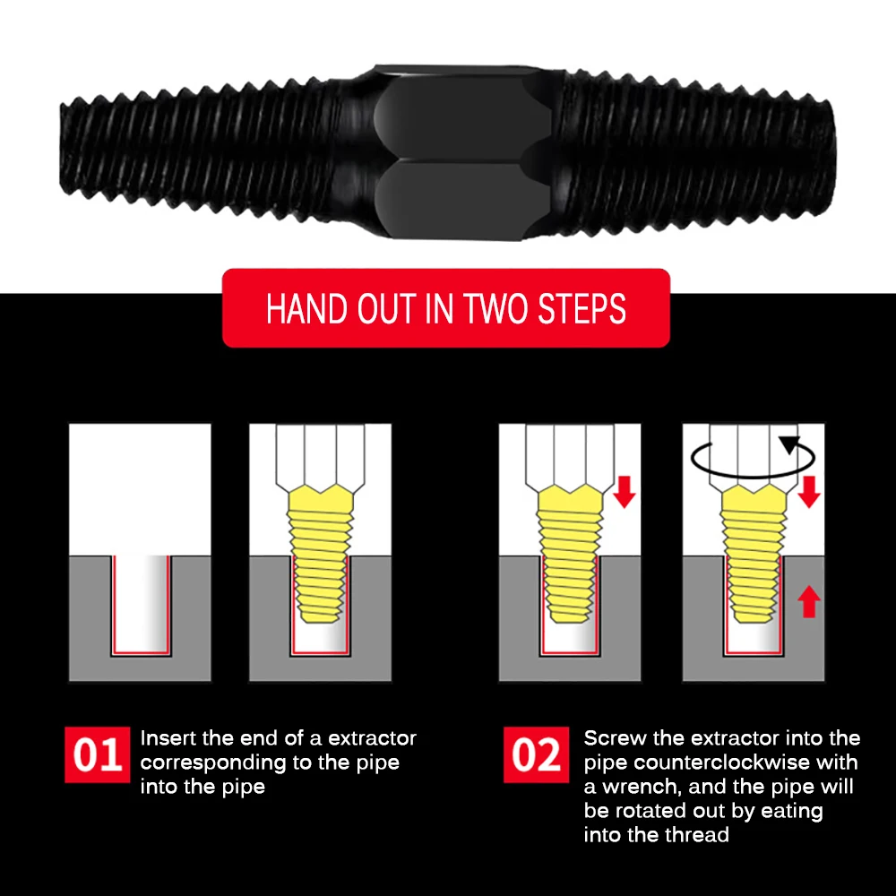Экстрактор сломанных винтов для труб устройство извлечения зеркальных болтов 1/2