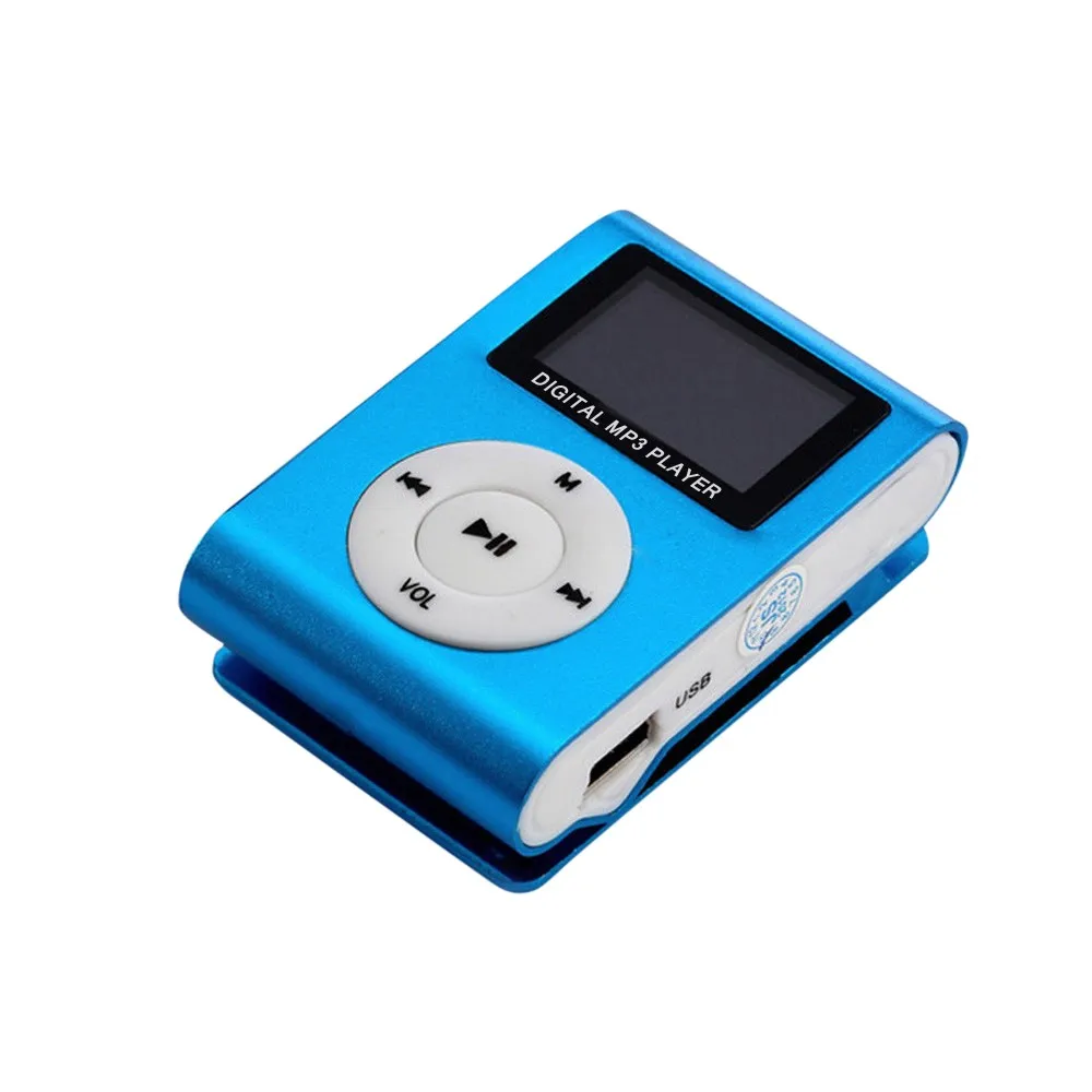 Топ продаж модный мини Mp3 Usb Клип MP3-плеер ЖК-экран Поддержка 32 ГБ Micro Sd Tf Cardslick стильный дизайн спортивный компактный