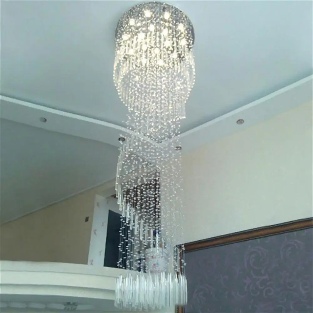 D60 * H250 см длинный винтовой лестничный светильник большой светодиодный с