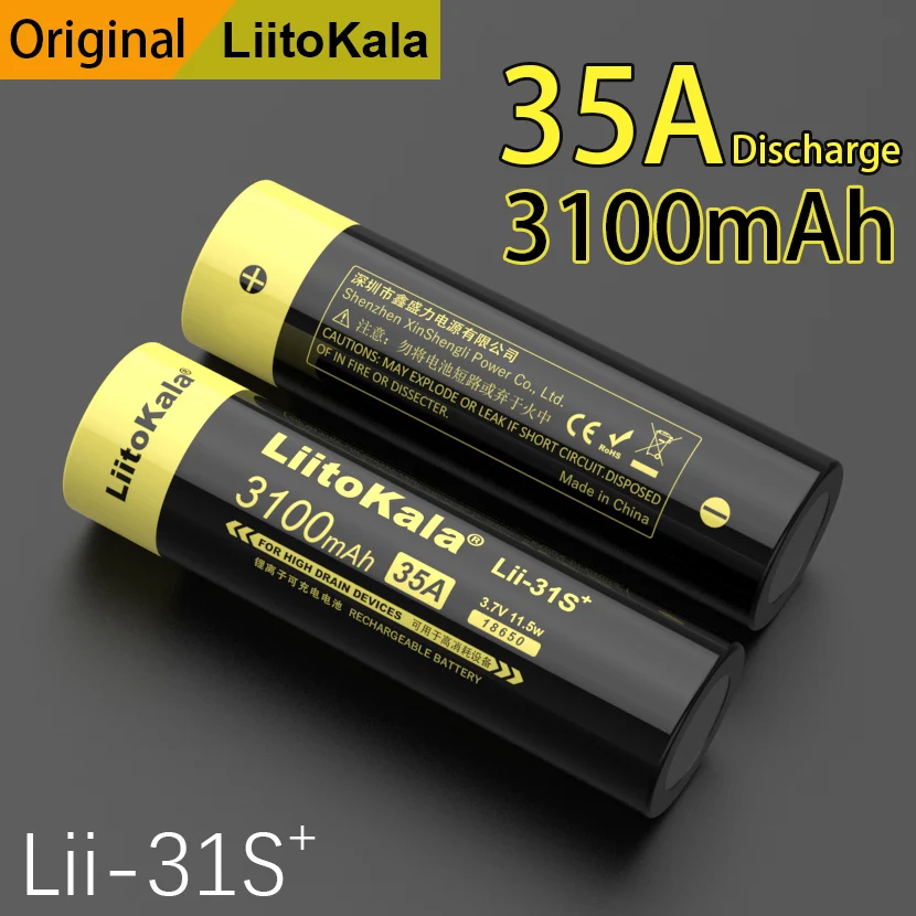 1 10 новый аккумулятор LiitoKala Lii 31S 18650 3 7 V Li Ion 3100mA 35A для устройств с высоким