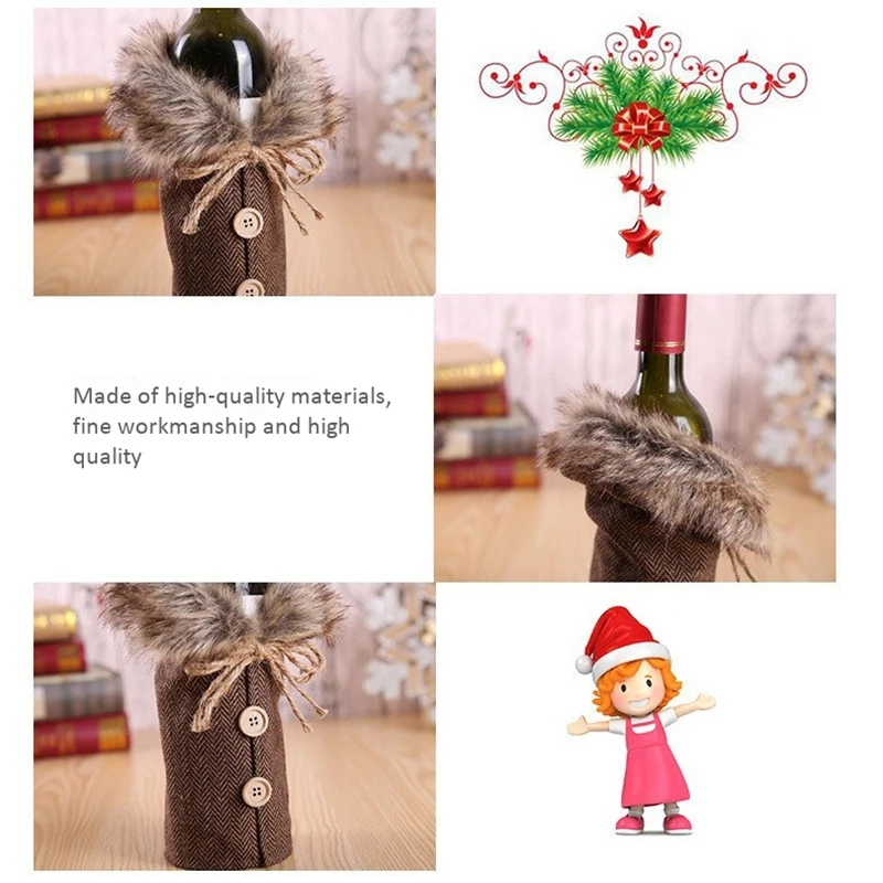 

6Pcs Wine Bottle Cover Christmas Wine Bottle Dust Cover Christmas Wine Bottle Bag Gift New Years Decor Xmas Party