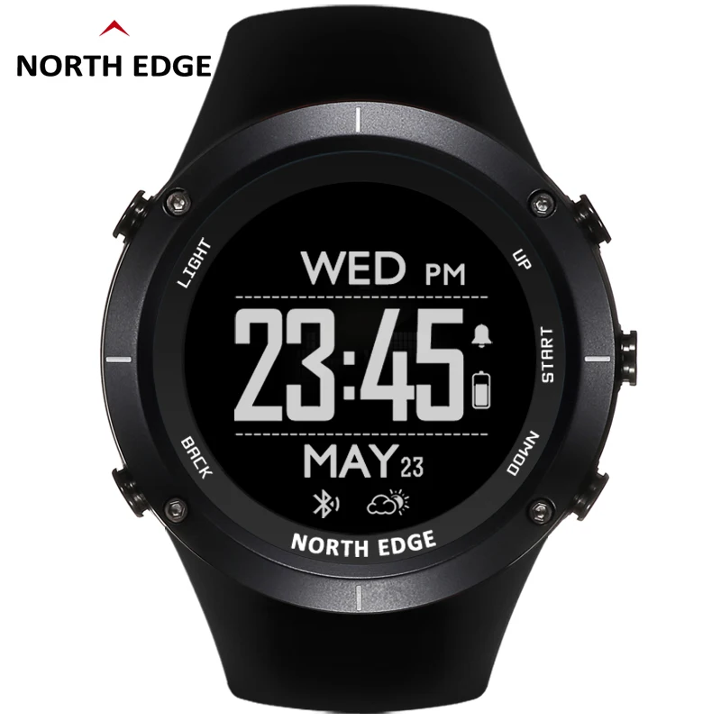 NORTH EDGE мужские спортивные цифровые часы gps пульсометр бег плавание часы альтиметр барометр компас термометр шагомер