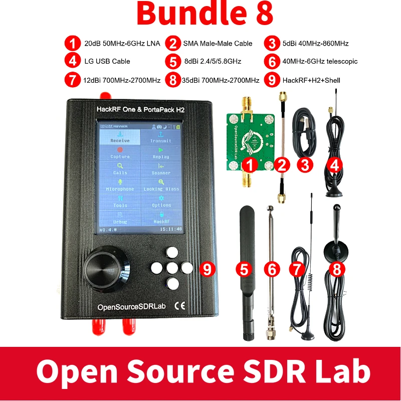 Новый Mayhem Portapack H2 Hackrf One SDR программно определяемое радио 1 МГц-6 ГГц опционально
