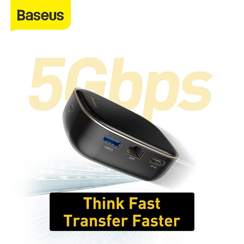 Baseus 6 портов Type C концентратор адаптер AC Многофункциональный CN EU зарядное