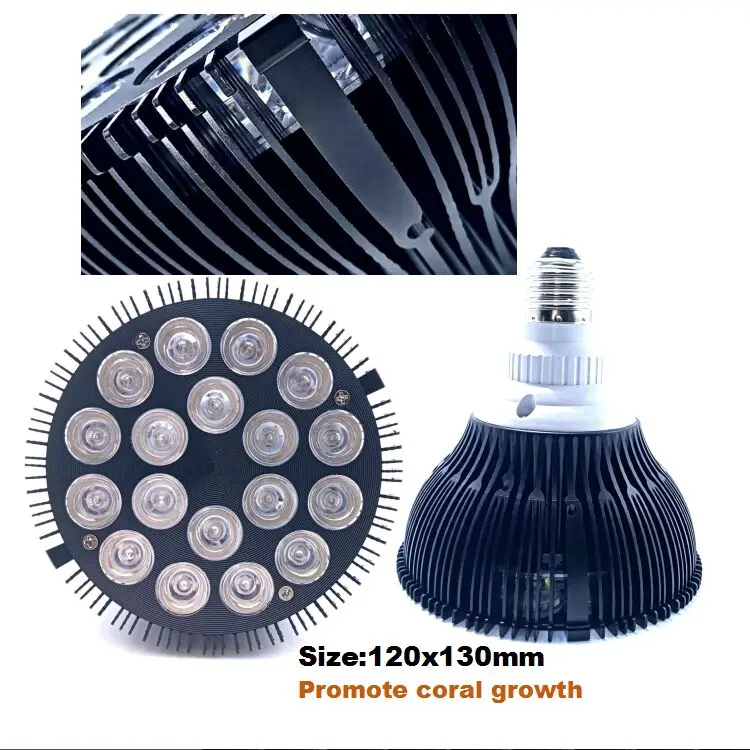 Светодиодная аквариумная лампа с полным спектром Par 38 E27 для коралловых рифов рыб