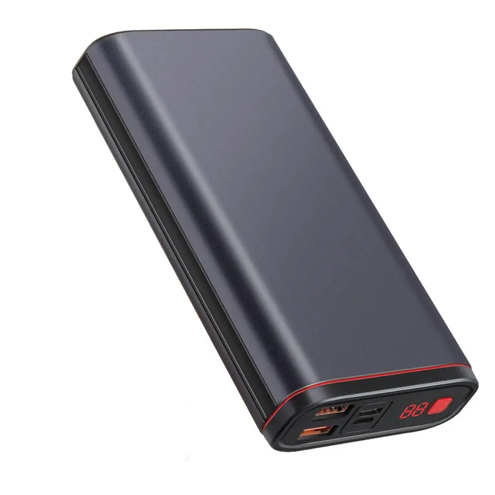 Black 20000mAh power Bank Быстрая зарядка для Iphone PD QC3.0 светодиодный дисплей Внешняя батарея зарядное устройство для Xiaomi samsung power bank - Цвет: Black