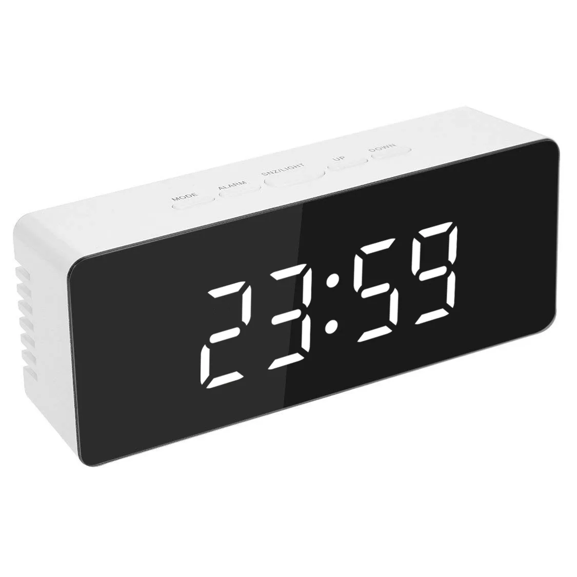 

LED Mirror Digital Alarm Clock Night Lights Thermometer Wall Clocks Lamp Square Rectangle Multi-function Table Watch USB