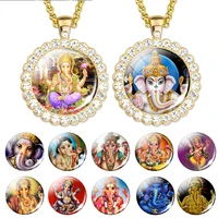lord ganecha pendant elephent god necklace ganesha hinduism jewelery amulet charm pendant for him or her