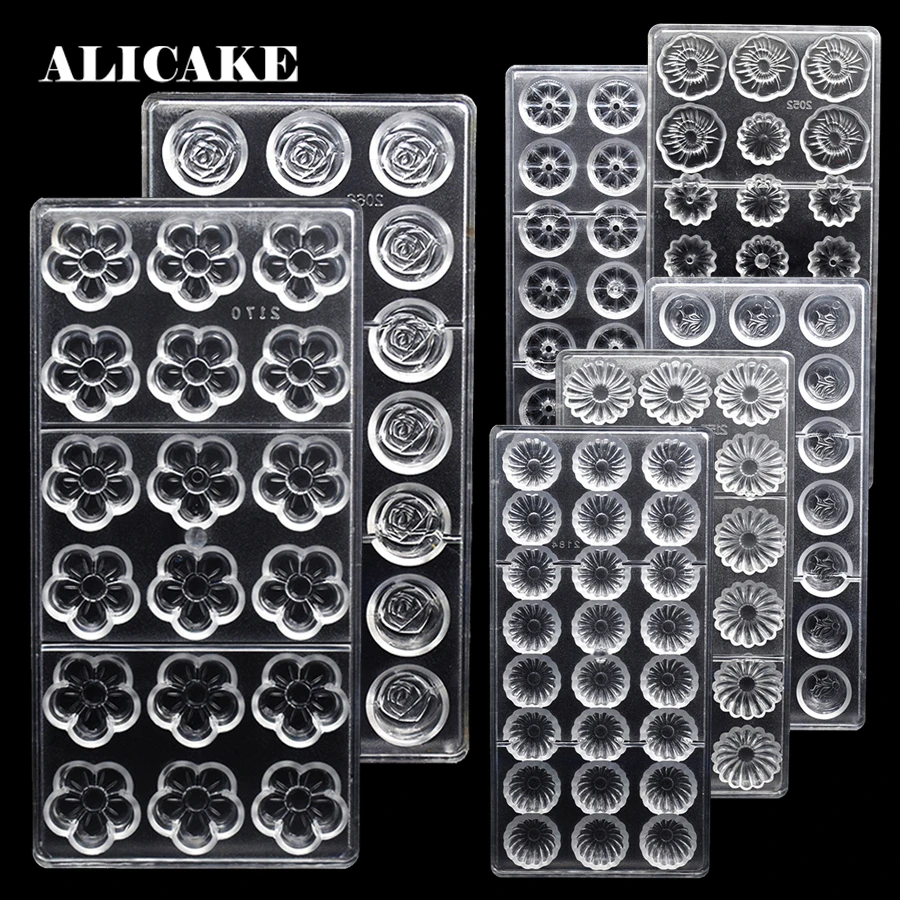 Поликарбонатная форма для шоколада формы кондитерских изделий цветов помадки