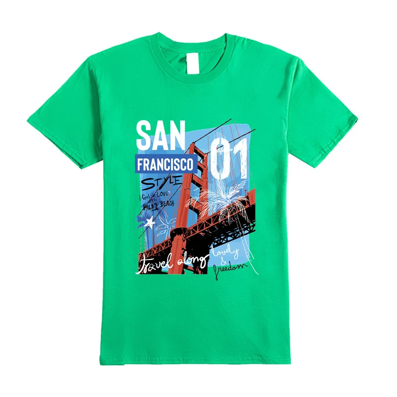 

New men's short sleeve O-neck printed T-shirt 100% cotton breathable short sleeve summer men's casual T-shirt fashion brand top