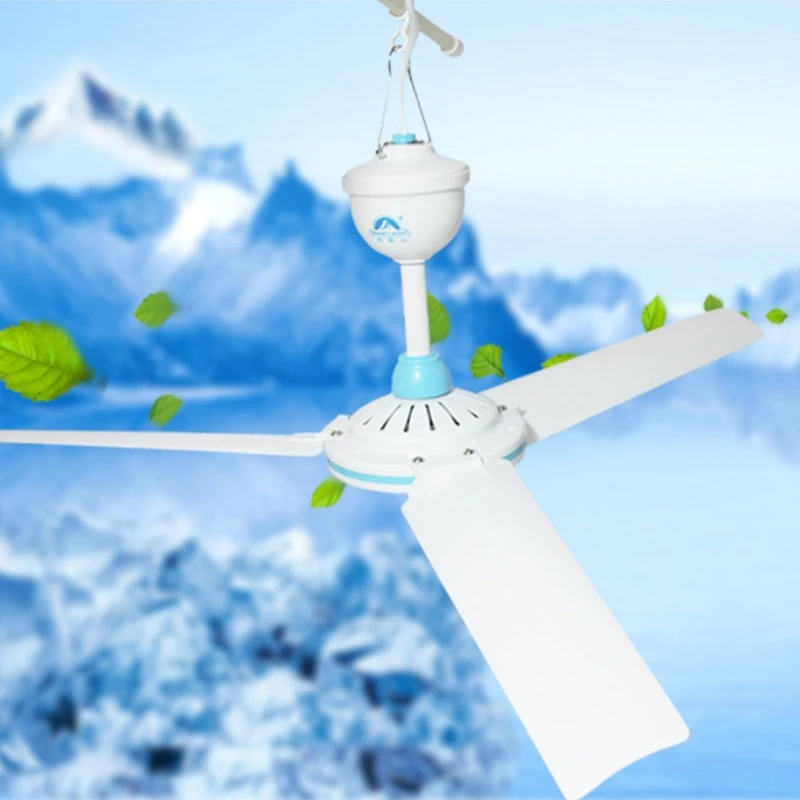 

27.5 35.4 41.3 47.2 Silent 12V Ceiling Fan Hanging Fan with 2.35m Power Cable for Camping Tent Outdoor Home No Switch